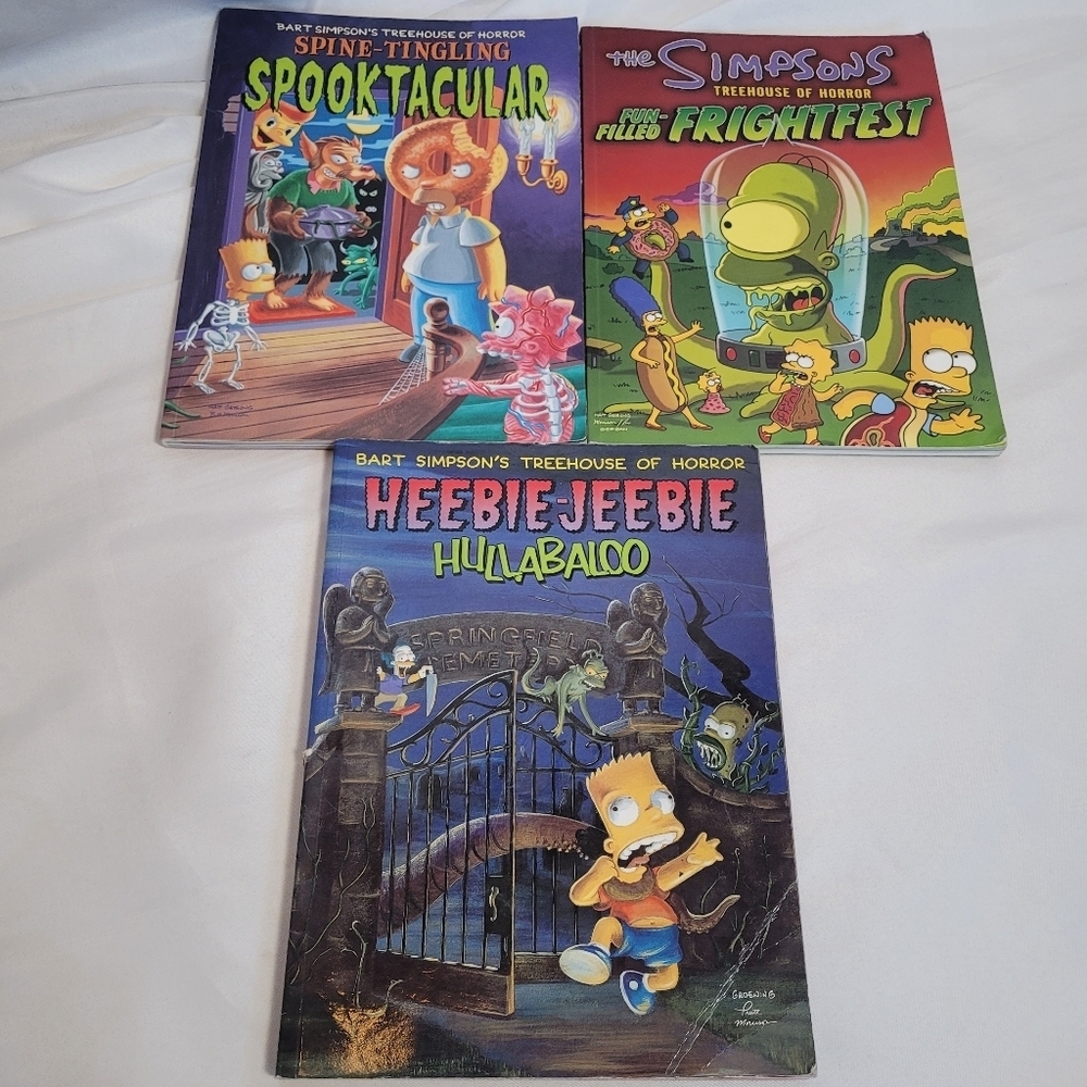 The Simpsons Lot Of 3 Cartoon Comic Books Soft Cover Magazine Y2K